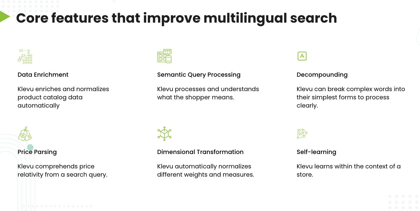 Core features that improve multilingual search